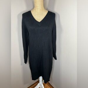 Old Navy Black V-Neck Stretchy Warm Sweater Dress Size XS